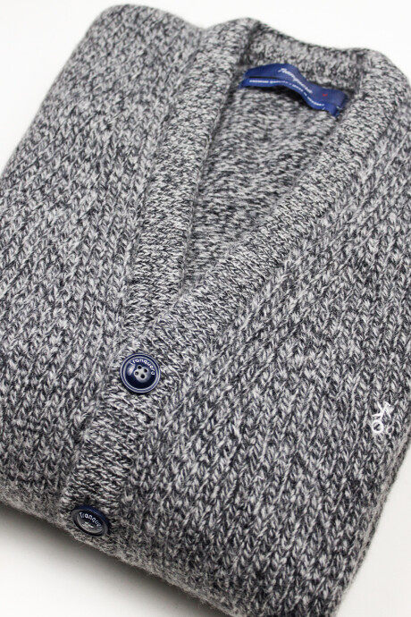 Cardigan Pesado Gris Melange