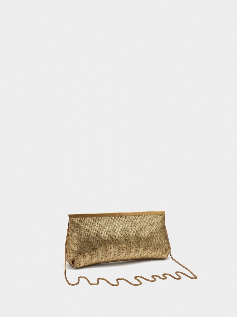Bolso De Fiesta Sobre Efecto Rafia dorado