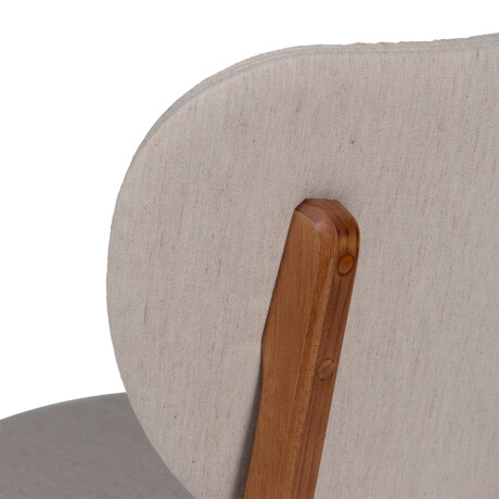 Silla Cleo - Nogal - Respaldo tapizado - Tela Rústica Natural 93