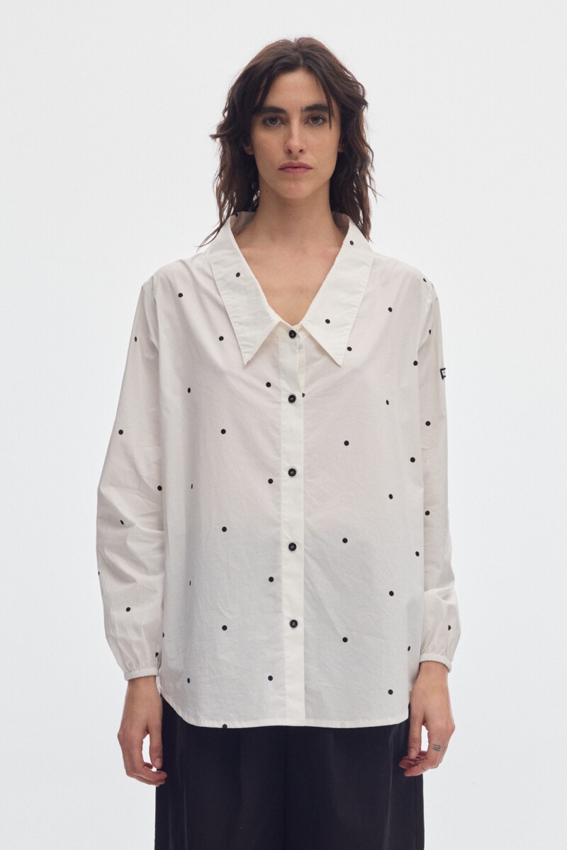 Camisa Cisne Print Dots Cream