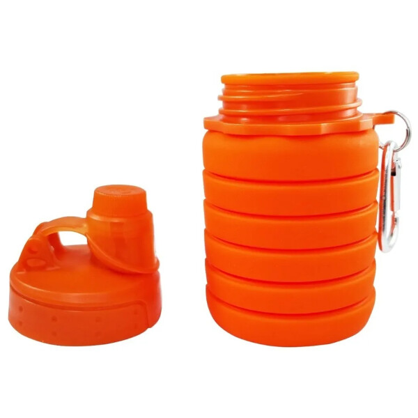 Botella Plegable De Silicona Caramañola Deportiva Libre Bpa Variante Color Naranja
