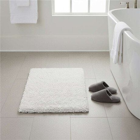 ALFOMBRA DE BAÑO SHAGGY 45X70CM BLANCO