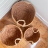 HN03 Set X3 Canastos De Ratan Con Asas 22x17 / 25x20 / 30x25 - Tono Marron