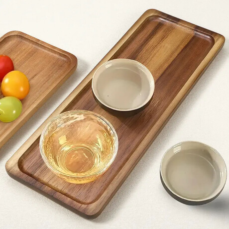Bandeja de Bambú Rectangular para Servir 26x10x1.5Cm Roble Roble