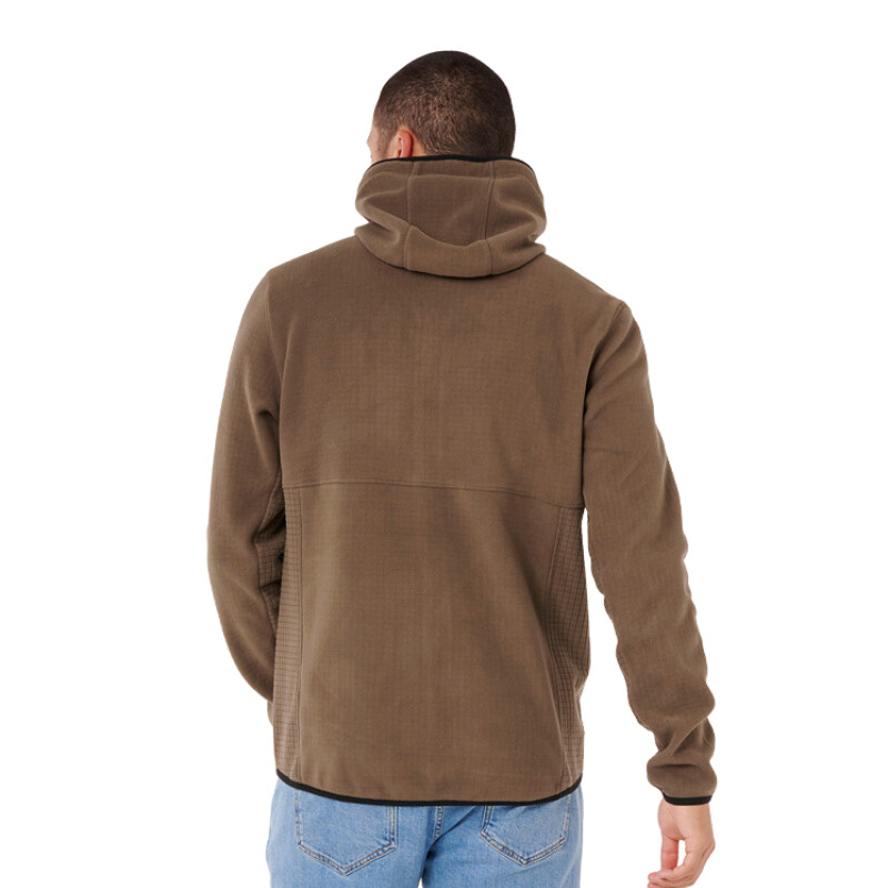 Canguro Rip Curl Departed Polar Fleece Zip Thru - Marrón Canguro Rip Curl Departed Polar Fleece Zip Thru - Marrón