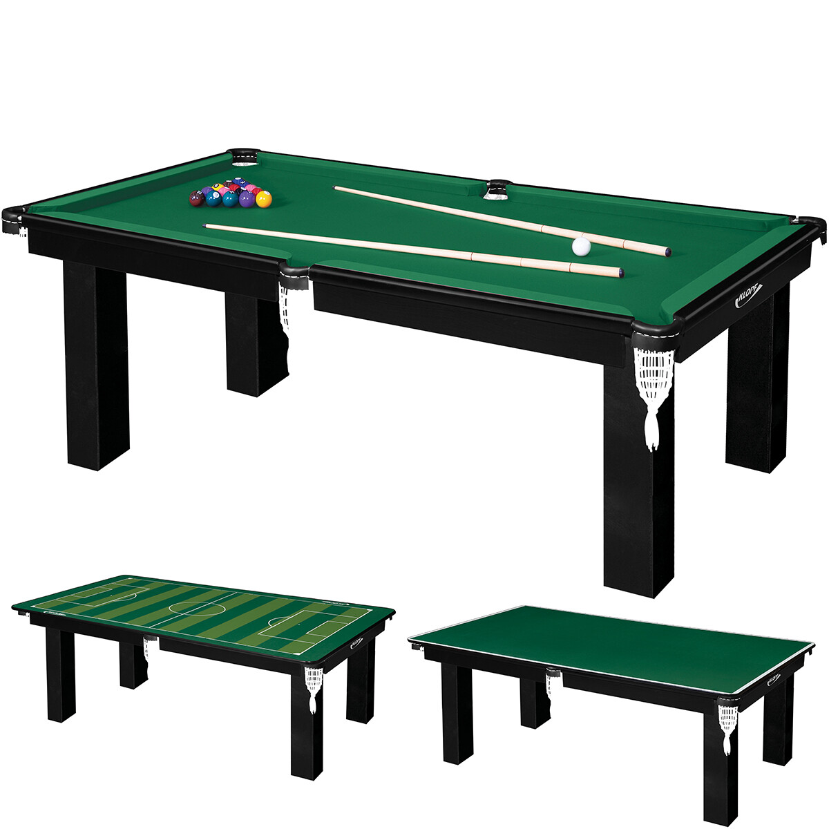 Mesa Pool Billar 4en1 + Mini Ping Pong + Mesa Fútbol 