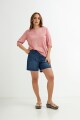 Sweater manga 3/4 cuello V ROSA
