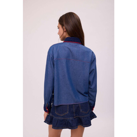 CAMISA AZAR CROCHET DENIM Azul