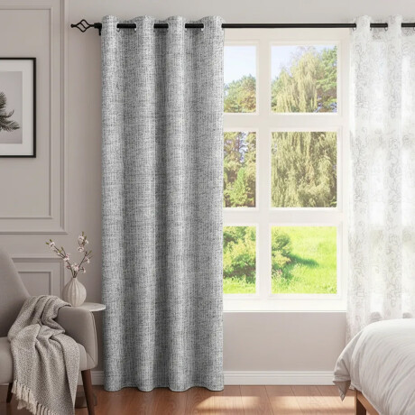 Cortina Blackout 140x230 Cm Bloquea Luz Dormitorio Living Gris