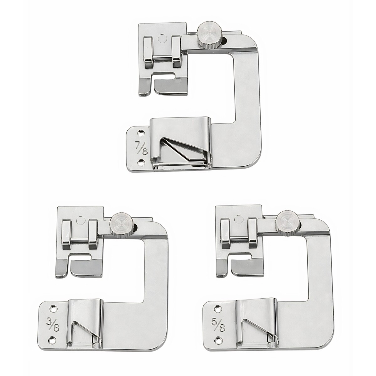 KIT DE PRENSATELA PARA HACER DOBLADILLOS 3/8", 5/8" y 7/8" 