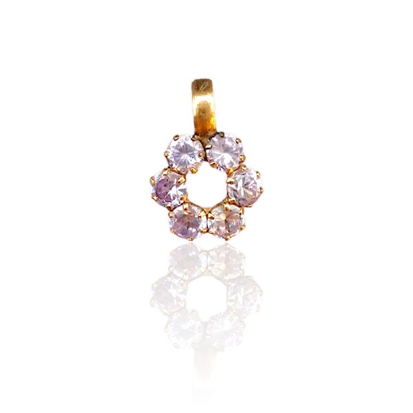 Dije Flor-Oro bajo-Piedra Zirconia-CP8541 Conpiedra