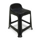 Set x2 Banqueta con respaldo apilable resistente NEGRO