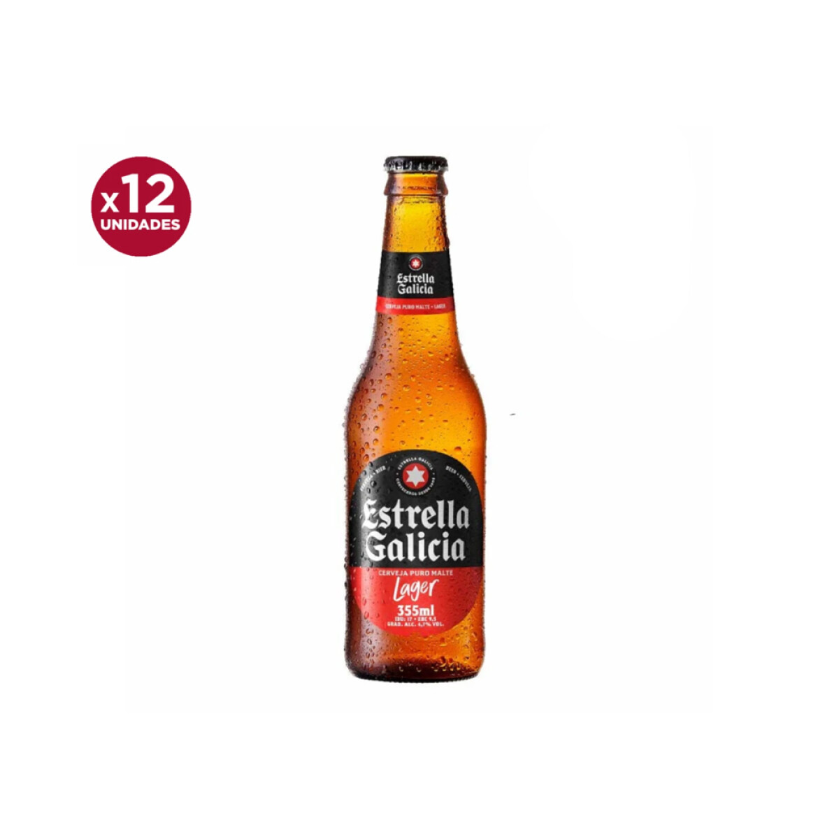 Cerveza Estrella Galicia Twist Off 12 unidades - 355 ml 