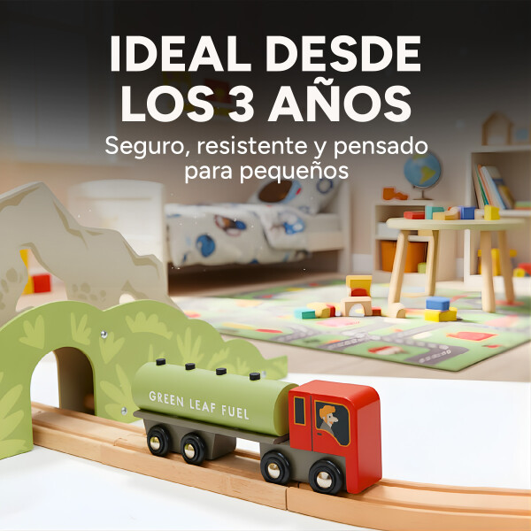 Juguete Pista De Tren Panoramica Tender Leaf Madera Infantil Juguete Pista De Tren Panoramica Tender Leaf Madera Infantil