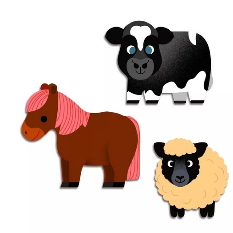 Set de 62 stickers para bebés +18m Farm Animals