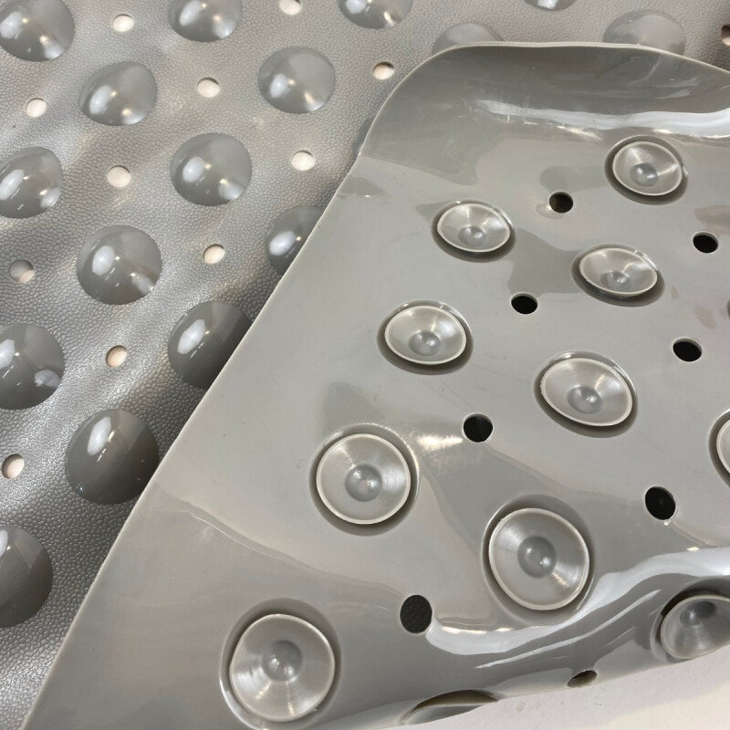 Alfombra con ventosas para el baño 38cm x 70cm GRIS