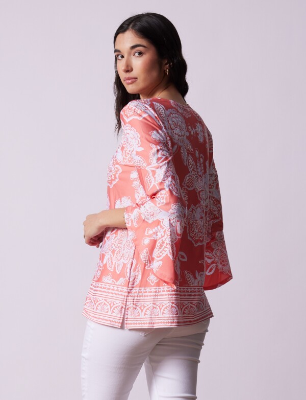 Blusa Flores CORAL