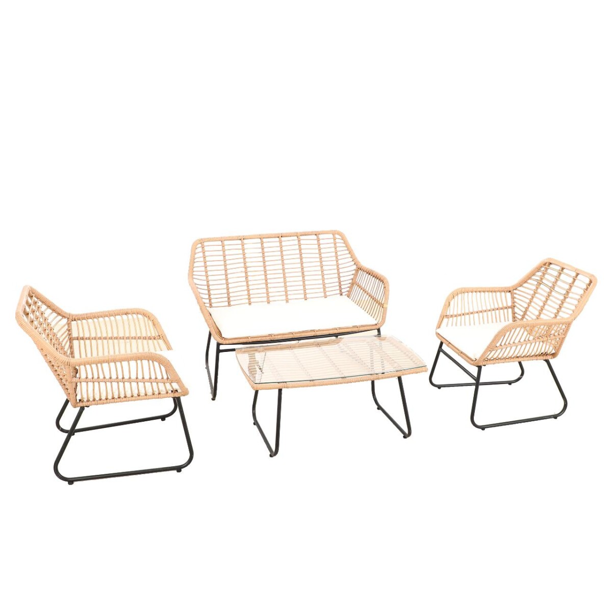 JUEGO DE JARDIN RATTAN SINTETICO 4 PIEZAS 