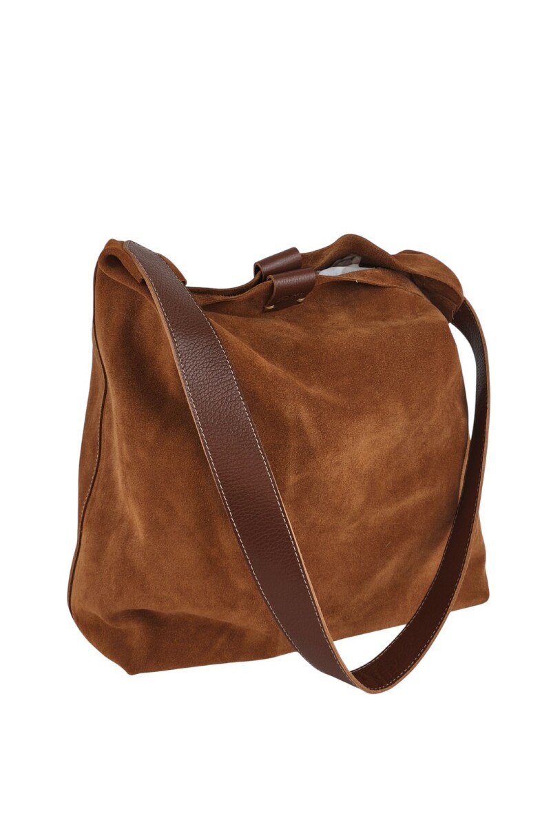 Tote bag de cuero con gamuza Oxido