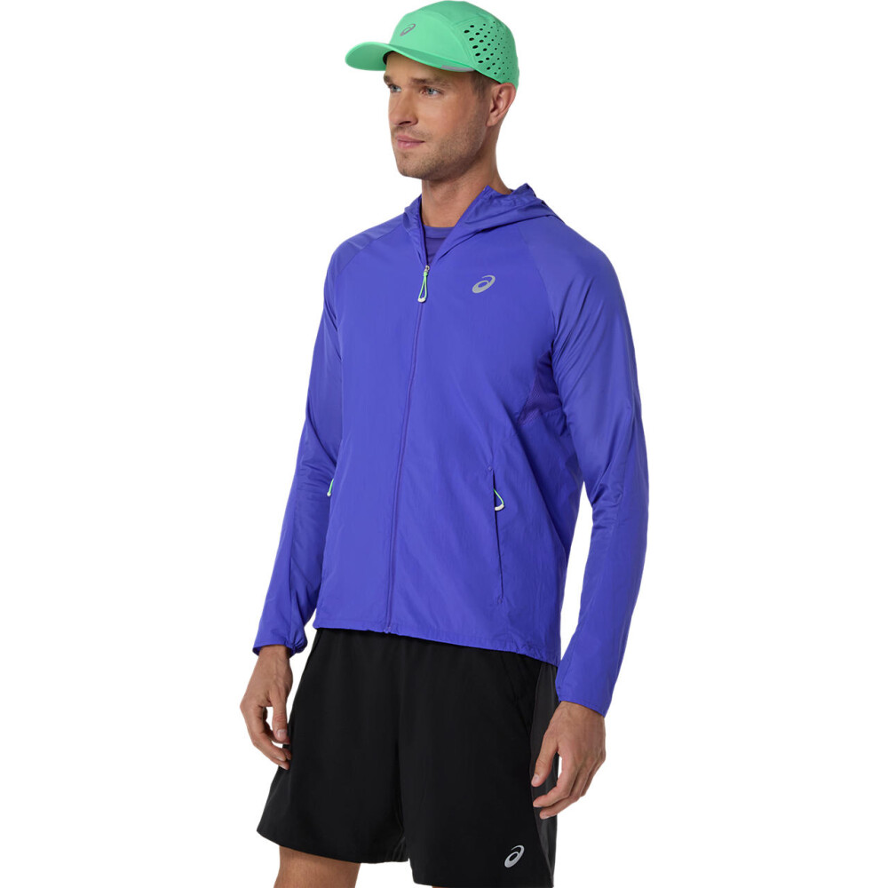 Casaca Running Road Packable Jacket Hombre Cobalt Burst/illuminate Green