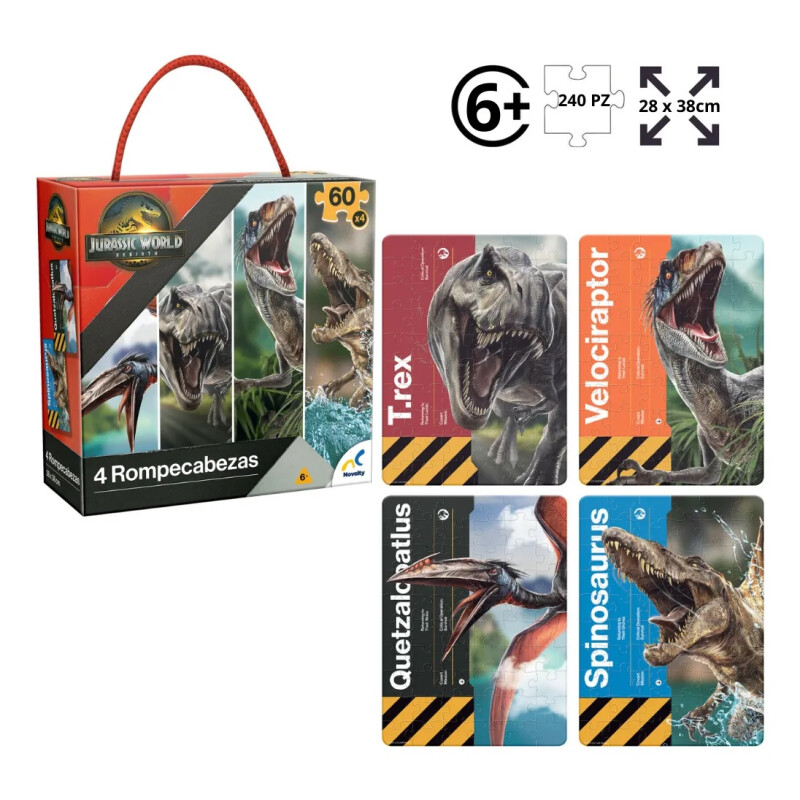 Rompecabezas 4 En 1 Jurassic World 60 Pzs Rompecabezas 4 En 1 Jurassic World 60 Pzs