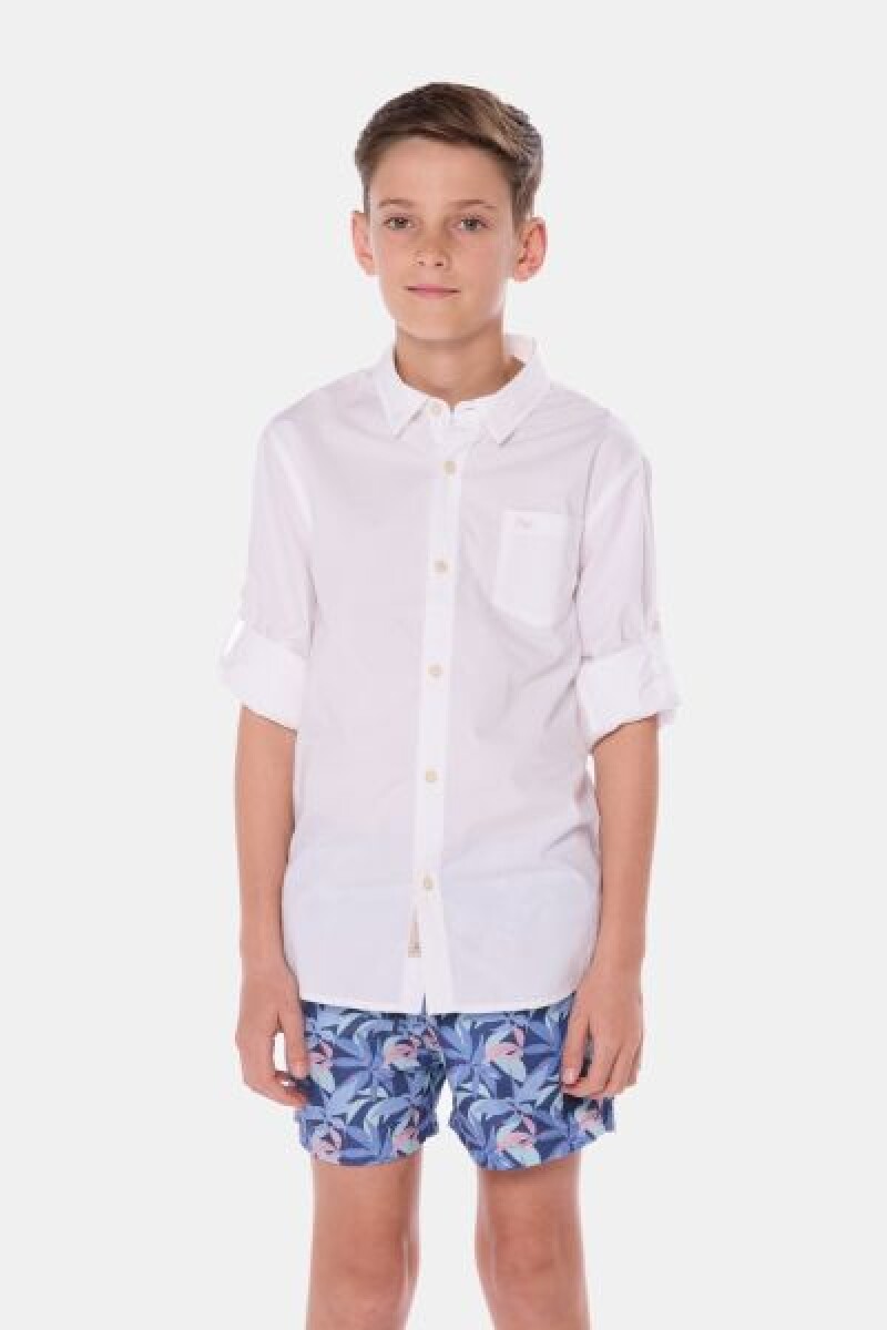 SHORT DE BAÑO ESTAMPADO - Azul 