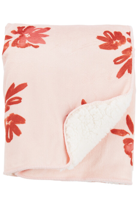 Manta de plush, diseño floral Sin color