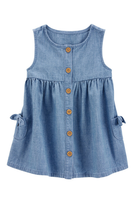 Vestido camisero de chambray Sin color