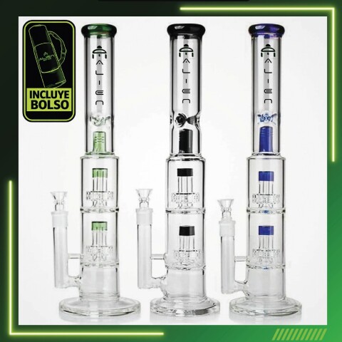 BONG ALIEN DOBLE PERC MATRIX Y ATRAPA HIELO 46CM - AL246 BONG ALIEN DOBLE PERC MATRIX Y ATRAPA HIELO 46CM - AL246