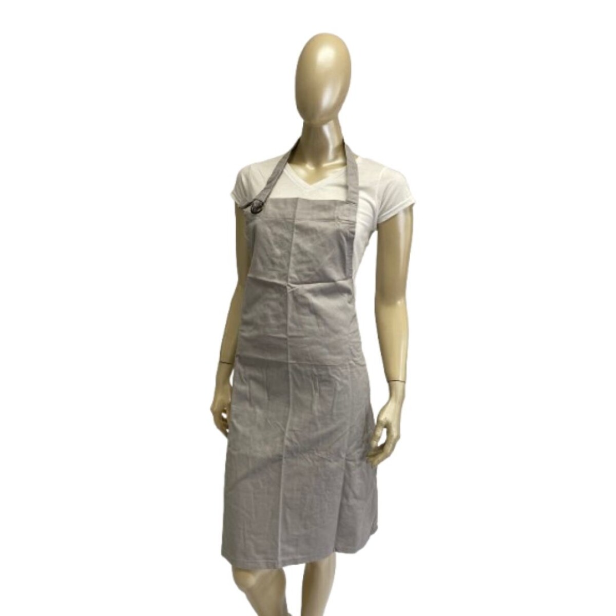 Delantal Brin con peto, sin bolsillo, con ajuste en cintura y cuello - Plata 