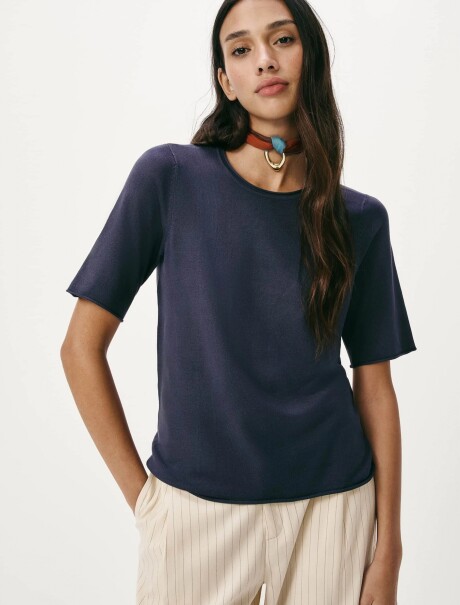 BLUSA MANGA CORTA AZUL