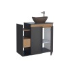 Mueble de baño suspendido Lotus Negro 80 cm con tapa de vidrio sin bacha Mueble De Baño Suspendido Lotus Negro 80 Cm Con Tapa De Vidrio Sin Bacha