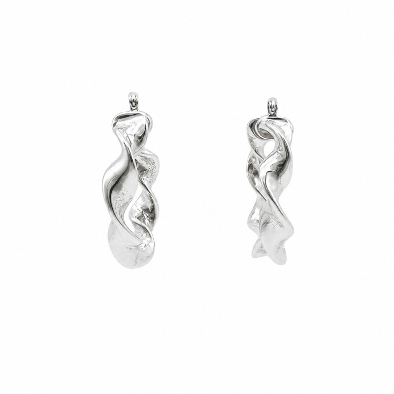 Caravanas aros torneados- Plata 925 - Sin piedra- CA4014 sinpiedra