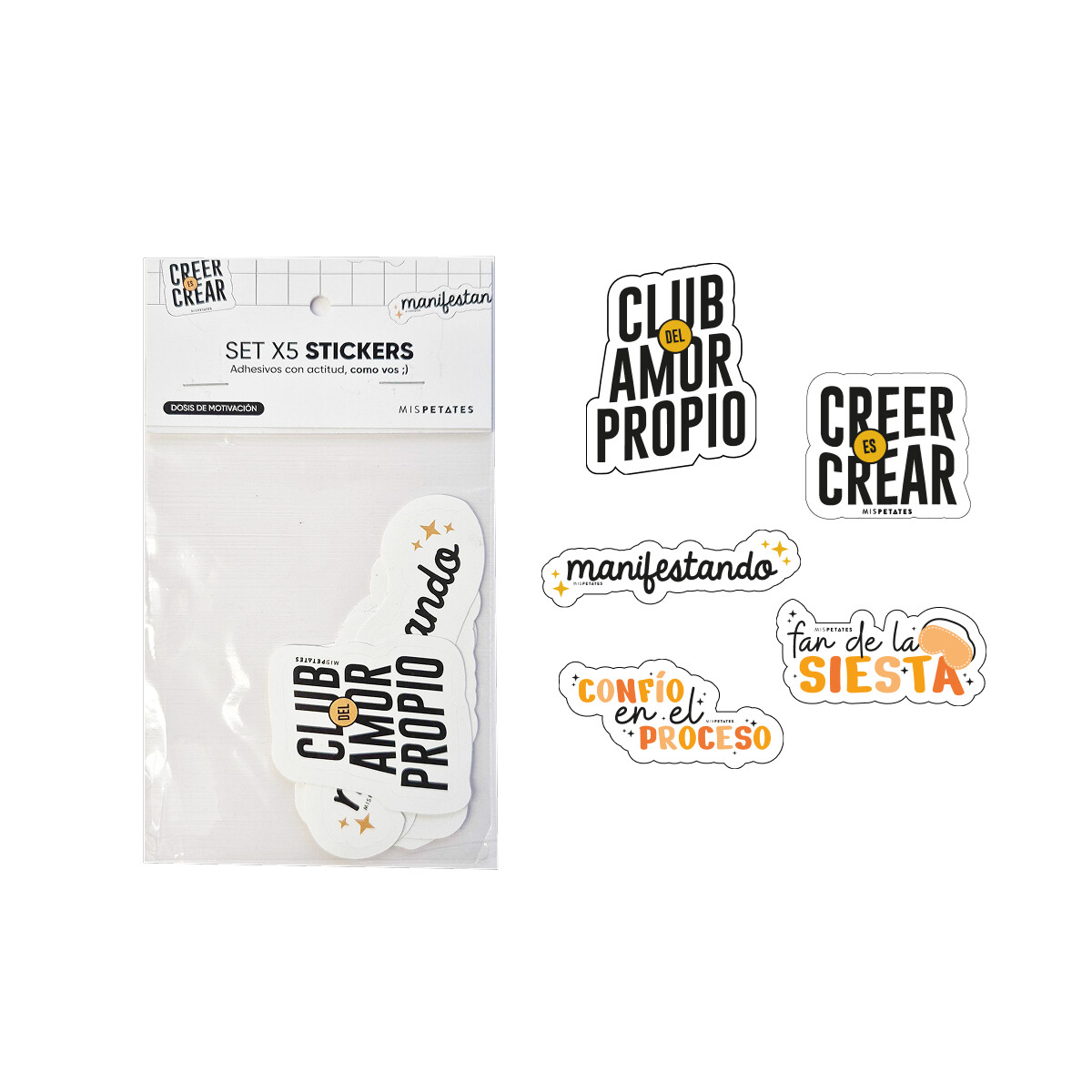Pack de 5 stickers Mis Petates - Motivación 