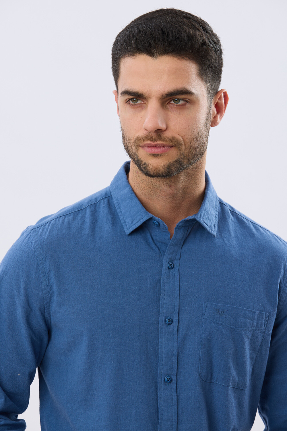 CAMISA LISA DE LINO Petroleo