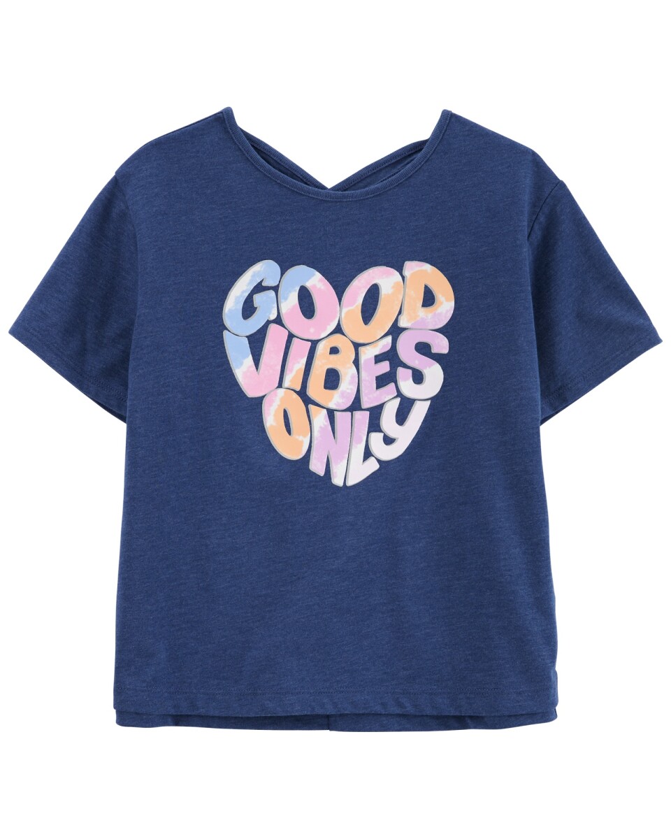 Remera de algodón, manga corta, estampada 