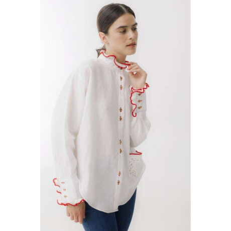 PRE VENTA Camisa Ota Linen Crochet Blanco