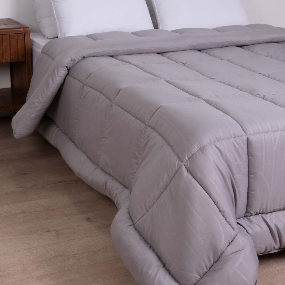 ACOLCHADO KING POLIESTER GRIS EMBOSSED