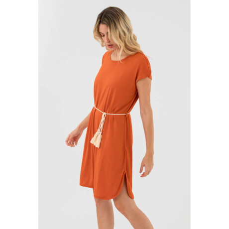 Vestido nautico liso Terracota