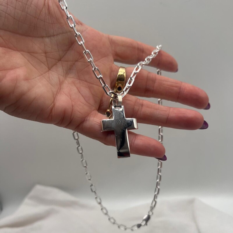 Conjunto cadena y cruz de plata 925 Conjunto cadena y cruz de plata 925