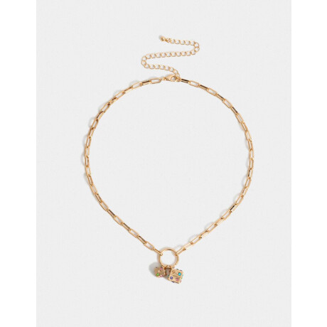 Collar Con Dije De Dados Lucky Dorado
