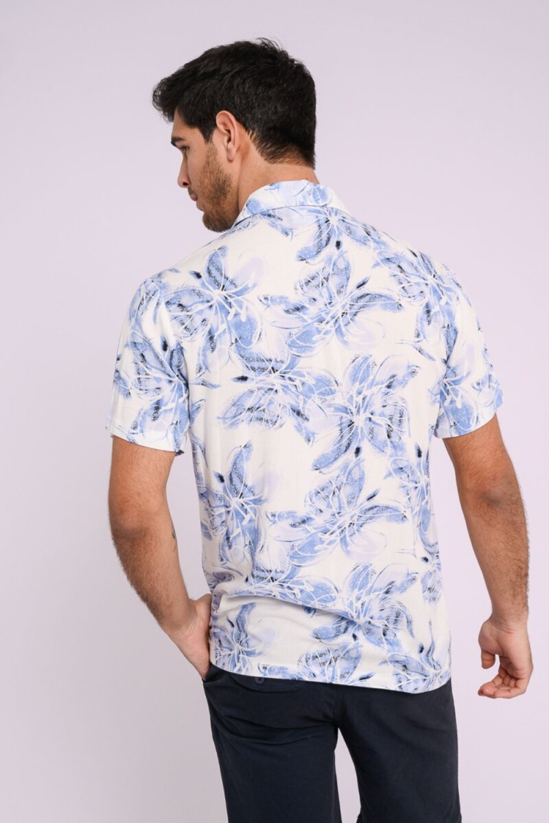 Camisa estampada Flores azul