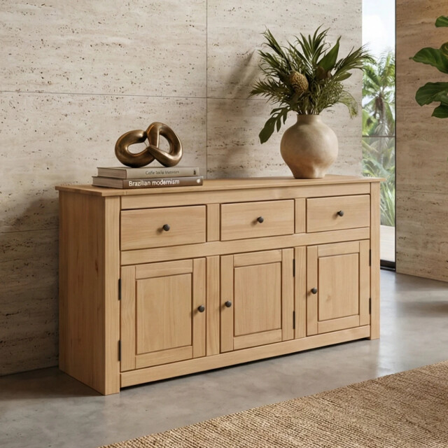 APARADOR TARUMA 100% MADERA MACIZA 3 CAJONES Y 3 PUERTAS – DISEÑO CLÁSICO APARADOR TARUMA 100% MADERA MACIZA 3 CAJONES Y 3 PUERTAS – DISEÑO CLÁSICO