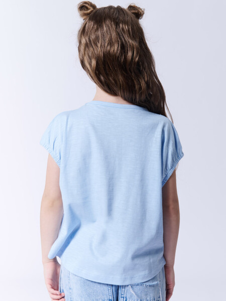 Remera crop Celeste