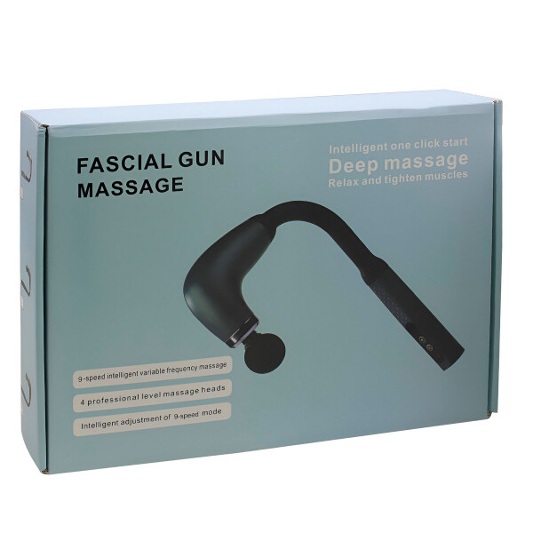 Masajeador Pistola De Masaje 9 Velocidades 4 Niveles USB Color Negro