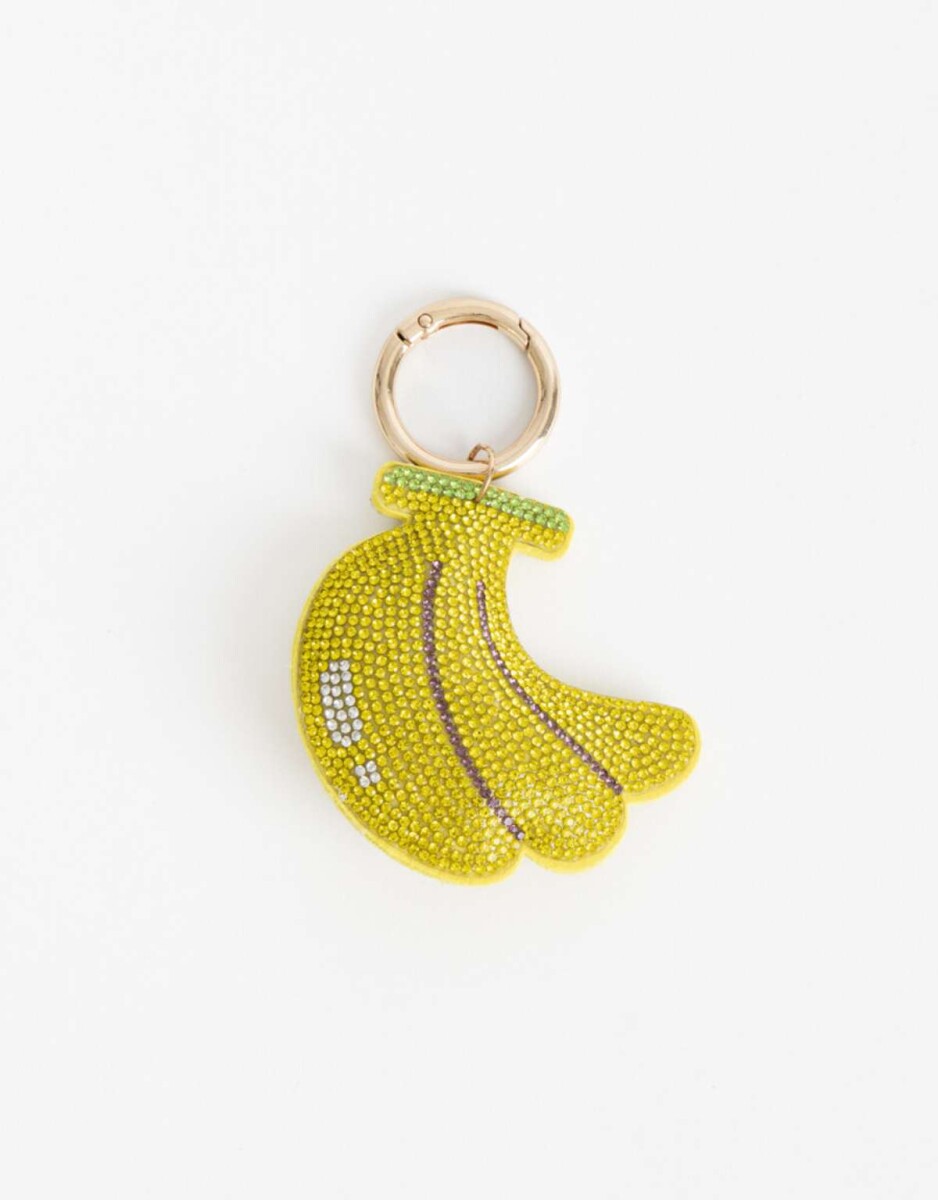Llavero Y Bag Charm Banana Strass - Amarillo Medio 