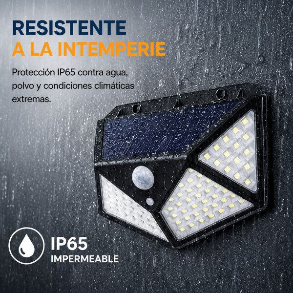 Foco Exterior Solar Sensor Movimiento Bateria 100 Leds Foco Exterior Solar Sensor Movimiento Bateria 100 Leds