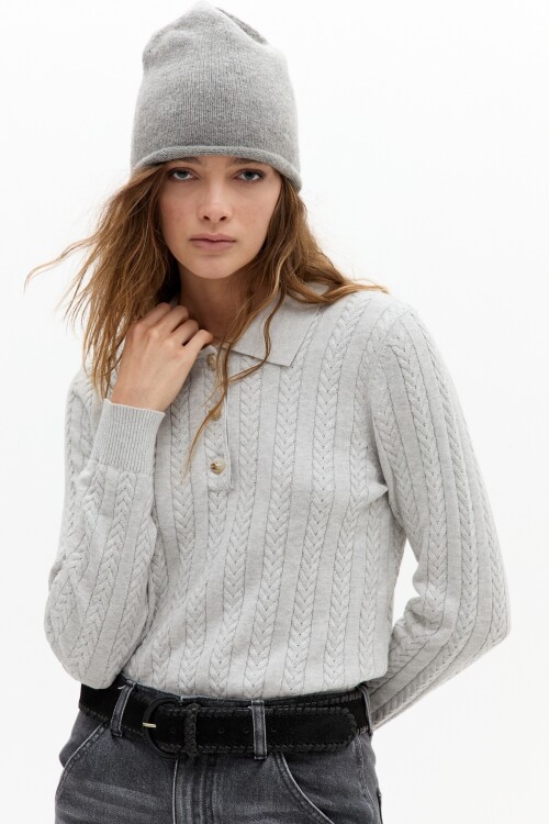 Chaleco Otto en Blend de Lana Gris Melange
