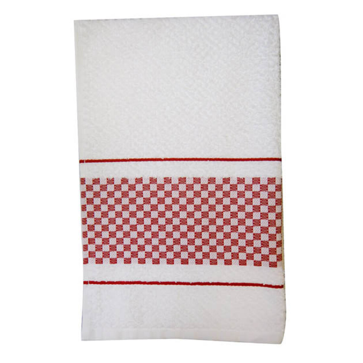 Repasador Dohler Victoria de tela Jacquard - BCO/ROJO 