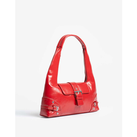 Cartera City Con Solapa Rojo Cereza